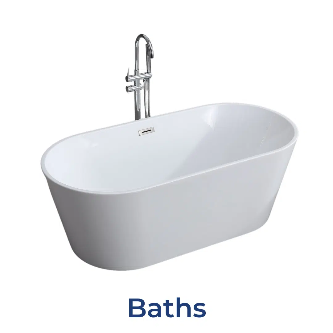 Free standing bath with a tap