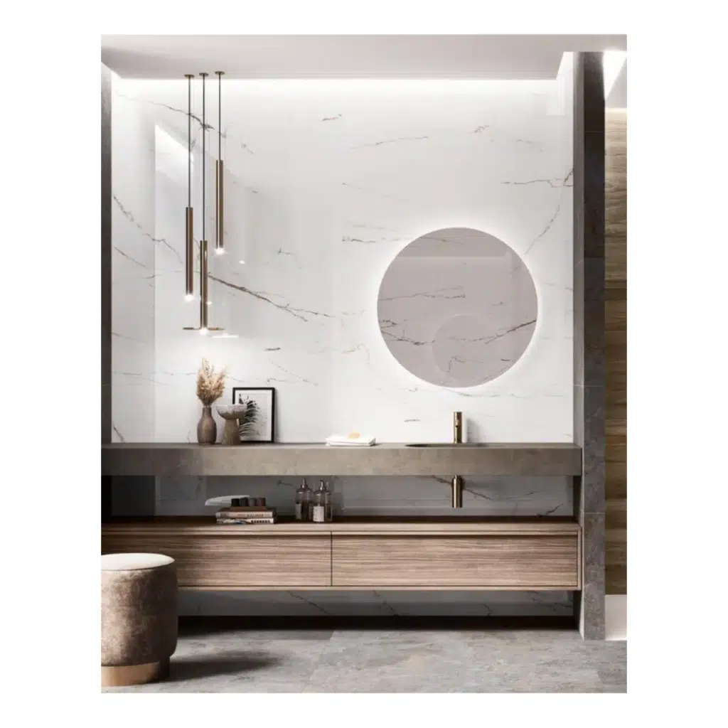 Torano Dorado reflects the visual diversity of Paonazzo marble. With its timeless beauty and singular design, strong decorative appeal is guaranteed. The slender veins of this marble combine shades of caramel with darker hints of colour, in addition to signs of oxidation slowly built up over time.